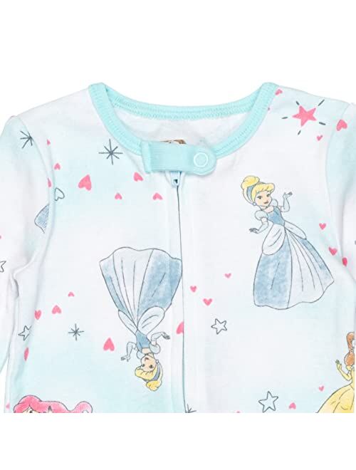 Disney Princesses 2 Pack Zip-Up Snap Long Sleeve Sleep N' Play Coverall