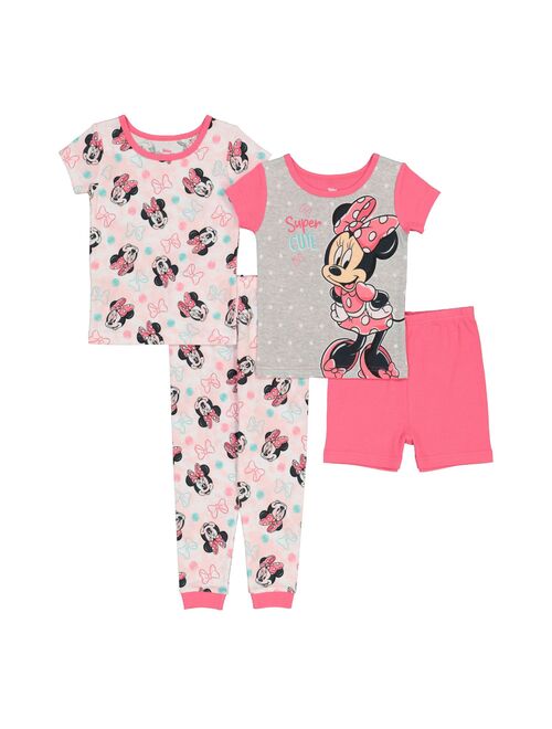 Disney's Minnie Mouse Toddler Girl "Cute Minnie 2" 4 Piece Pajama Set
