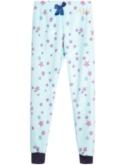 bebe Girls’ Pajama Pants – Plush Fleece Sleep and Lounge Jogger Pants (Size: 7-16)