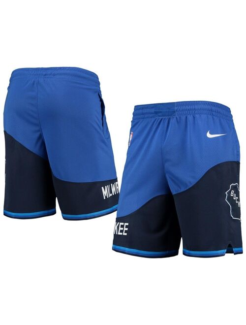Men's Nike Blue Milwaukee Bucks 2020/21 City Edition Swingman Shorts