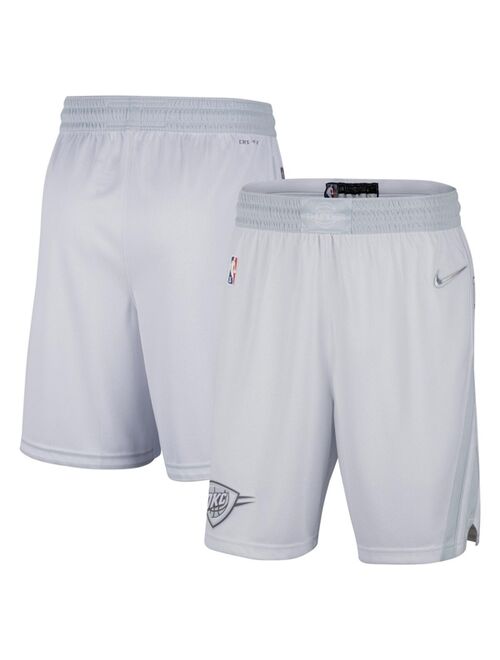 Men's Nike White, Gray Oklahoma City Thunder 2021/22 City Edition Swingman Shorts