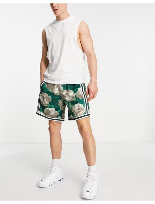 Nike Dri-FIT Floral DNA+ all-over burnout print shorts in green