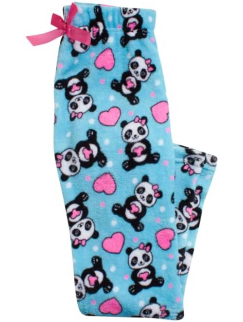 Sleep & Co Girls' Pajamas - Fleece Lounge Pants, Slippers: Puppies, Pandas, Unicorns (5-16)