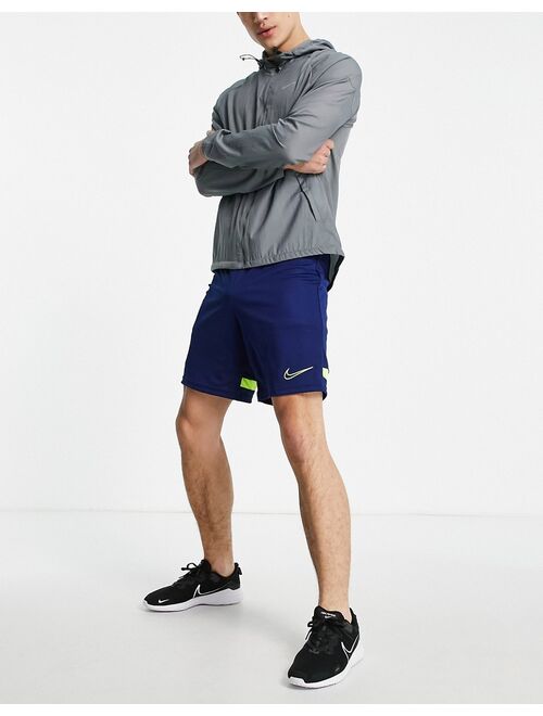 Nike Football Nike Soccer Dri-FIT Academy21 polyknit shorts in dark blue
