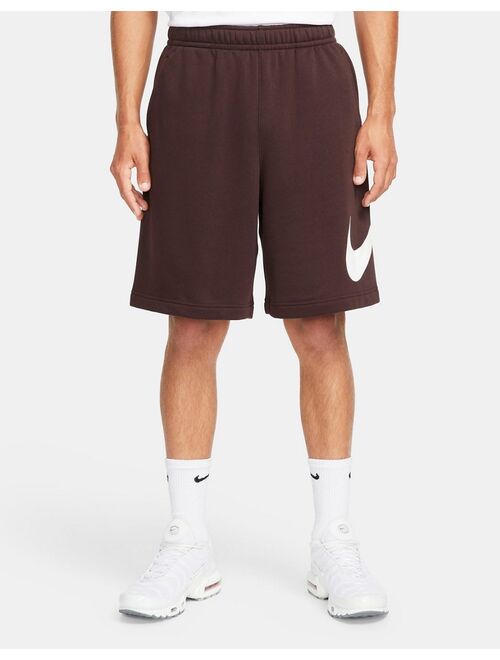 Nike Club Fleece HBR shorts in dark brown