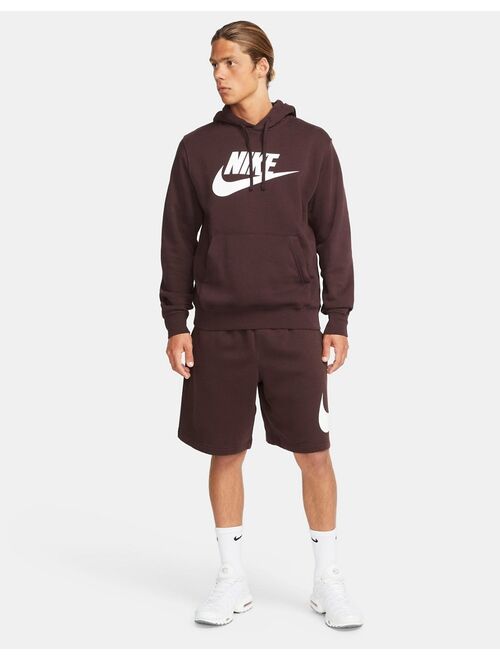 Nike Club Fleece HBR shorts in dark brown