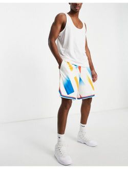 Basketball DNA graphic print shorts in cream