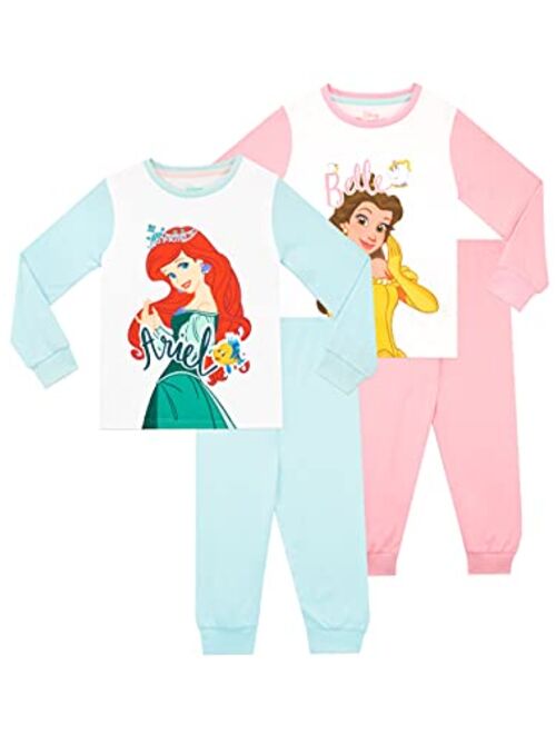 Disney Girls' Pajamas 2 Pack Ariel and Belle