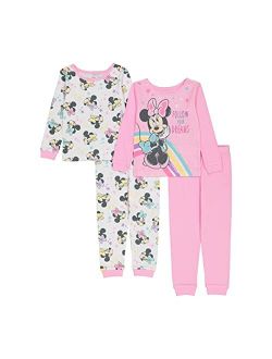 Girls' Minnie Mouse Snug Fit Cotton Pajamas
