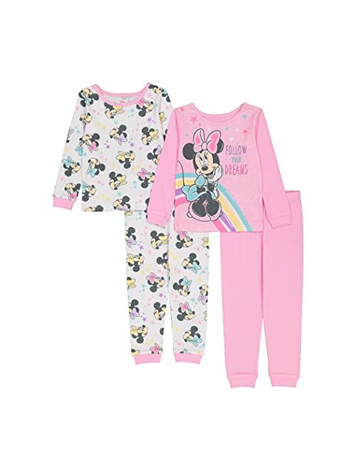 Disney Girls' Minnie Mouse Snug Fit Cotton Pajamas
