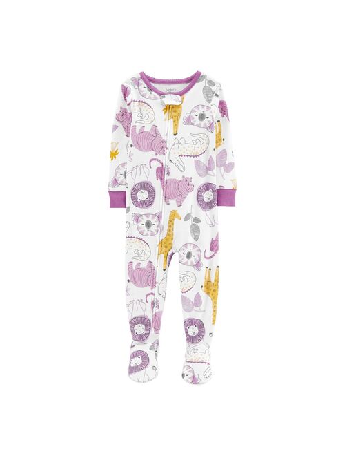 Toddler Girl Carter's Playful Prints Footie Pajamas