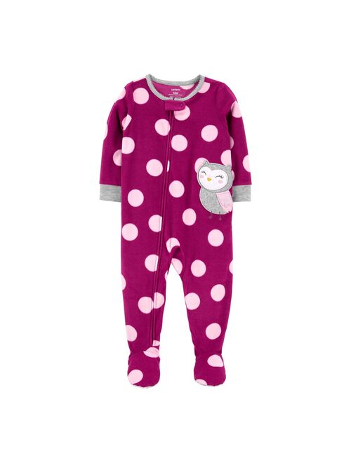 Toddler Girl Carter's Owl Fleece Footed Pajamas