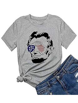 Beopjesk Women's Patriotic USA President Tees Casual 4th of July Independence Day Shirts