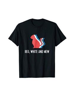 Artist Unknown Funny 4th of July Patriotic Cat TShirt: Red White and Mew