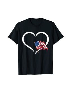 4th Of July Shirts Patriotic Men Women Kids Gifts Heart American Flag 4th Of July Cool Patriotic USA Veteran T-Shirt