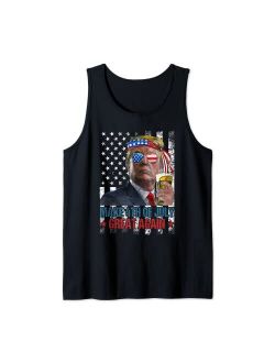 American 4th Of July Patriotic T-Shirt Make 4th of July Great Again Funny Patriotic American Flag Tank Top