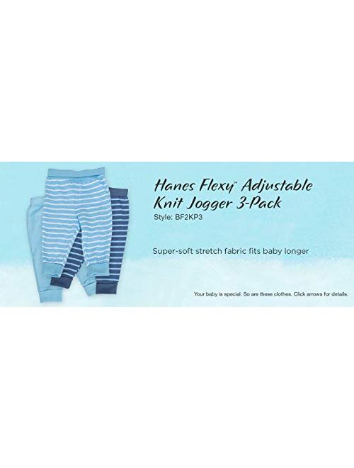Hanes Ultimate Baby Flexy 3 Pack Adjustable Fit Knit Jogger Pants