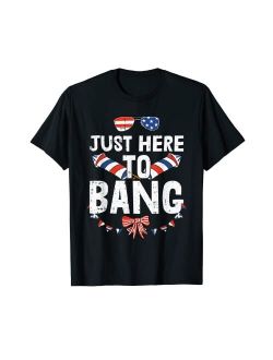 4th Of July Shirts Patriotic American Gifts Just Here To Bang 4th Of July Funny Fireworks Patriotic T-Shirt