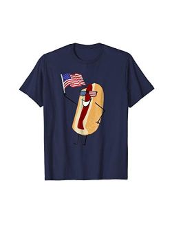 Artist Unknown Funny Patriotic Hot Dog Shirt for July 4th Picnics
