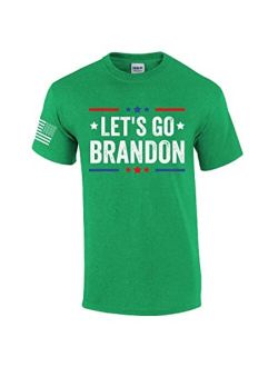 Trenz Shirt Company Let's Go Brandon Patriotic FJB Funny Political Men's Short Sleeve T-Shirt Graphic Tee