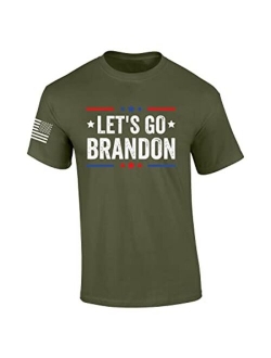 Trenz Shirt Company Let's Go Brandon Patriotic FJB Funny Political Men's Short Sleeve T-Shirt Graphic Tee