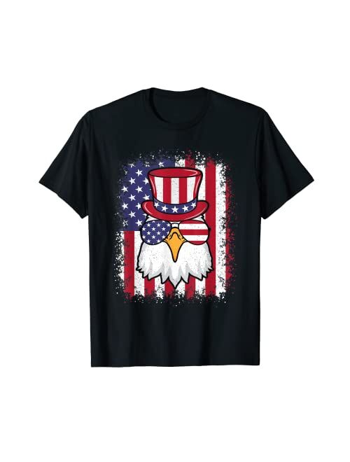 Fourth Of July Outfits Men Women Boys Girls Kids Funny 4th Of July American Flag Patriotic Eagle USA T-Shirt