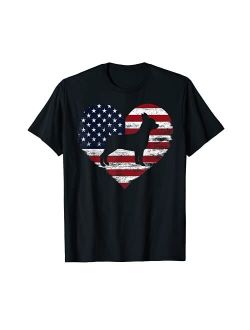 Artist Unknown Chihuahua American Flag Heart 4th of July USA Patriotic T-Shirt