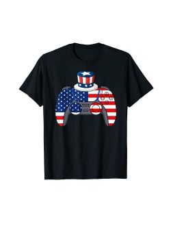 Mr Ben Patriotic Video Game 4th Of July Gaming Funny Boys Kids Teens Gamer T-Shirt
