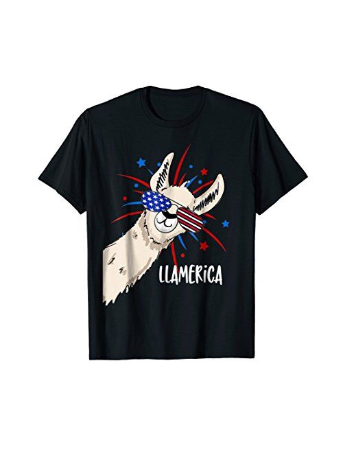 Llamerica Fourth Of July Funny Patriotic Llama Party Shirt For The Fourth Of July