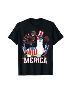 Patriotica Patriotic Llama Merica Funny 4th of July Fireworks T-Shirt