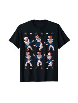 Mr Ben Patriotic 4th Of July Dancing Uncle Sam Boys Kids USA Patriotic T-Shirt