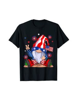 4th Of July Patriotic American Gnomes T-Shirt Gnomes 4th Of July 2022 Patriotic Gnome Funny American Flag T-Shirt