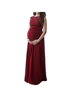 Cuekondy Women Maternity Photography Props Long Maxi Dress Pregnancy Evening Party Gown for Baby Shower Photo Shoot