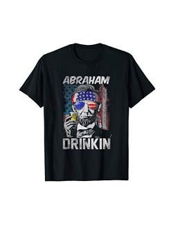 Abraham Drinkin Shirt 4th Of July T Shirt Abraham Drinkin Shirt Funny Abe Lincoln Merica USA July 4th T-Shirt