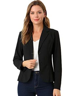 Women's Work Office Lapel Collar Stretch Jacket Suit Blazer