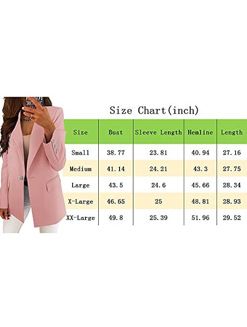 Viandso Womens Casual Lapel Button Down Office Blazers Long Sleeve Work Suit Jacket