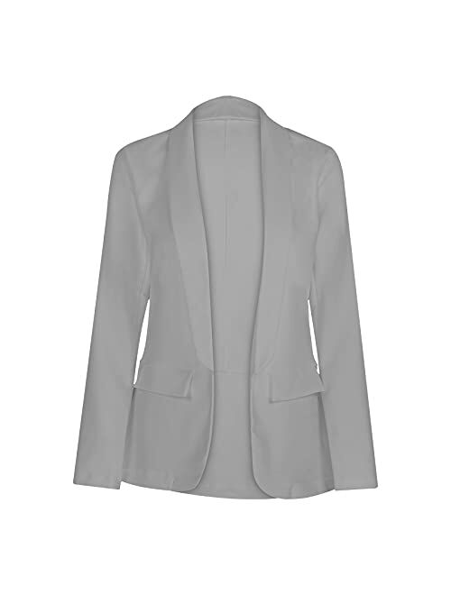 5665 Pink Blazer Jackets for Women Business Casual Blazers Ladies Solid Long Sleeve Lapel Open Front Work Office Jacket Coats