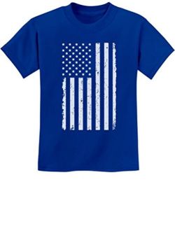 Tstars Big White American Flag 4th of July Gift U.S.A Youth Kids T-Shirt