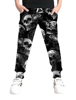UNICOMIDEA 6-16T Boys Pants Girls Funny Joggers Sports Sweatpants with Drawstring