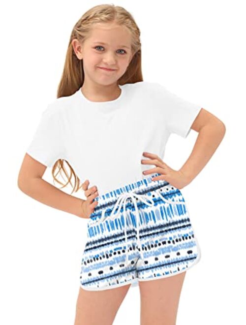 BesserBay Girl's Summer Adorable Beach Boardshorts Drawstring Swim Trunk 3-14 Years