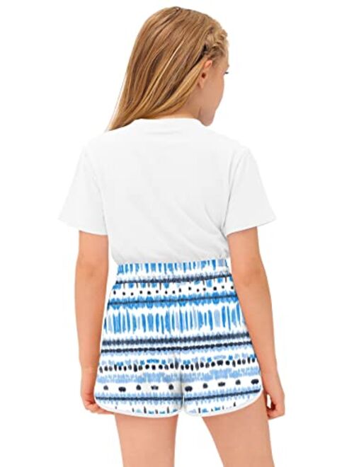 BesserBay Girl's Summer Adorable Beach Boardshorts Drawstring Swim Trunk 3-14 Years