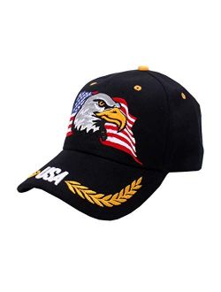 Izus USA-Flag Eagles-Hat American Baseball-Cap Embroidered