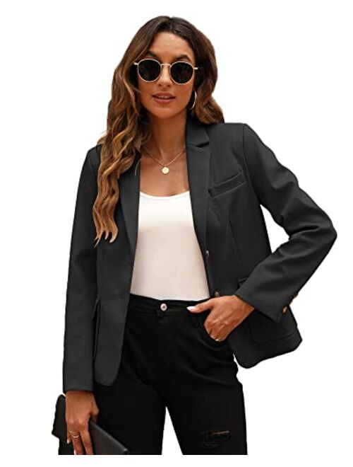BZB Women's Casual Blazers Long Sleeve Lapel Open Front Work Office Bussiness Warm Blazer Jackets