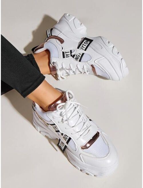 Shein Lace-up Front Chunky Sole Trainers