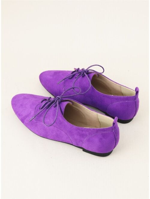 Shein Suede Lace-up Front Oxford Shoes