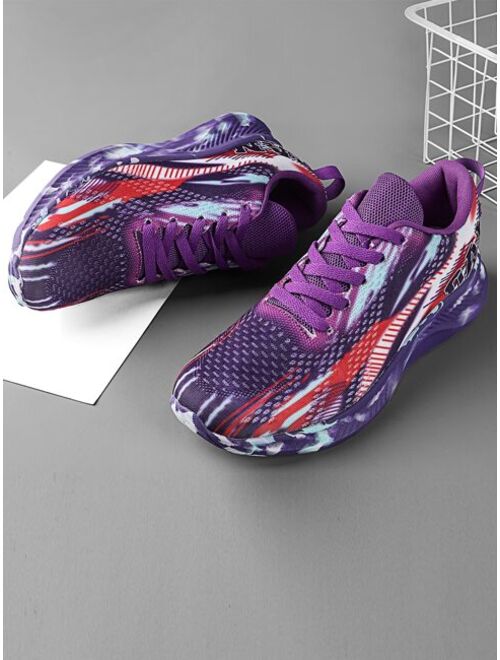 Shein Letter Graphic Lace up Front Running Shoes