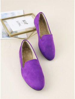 Teddy Lined Suede Flat Loafers
