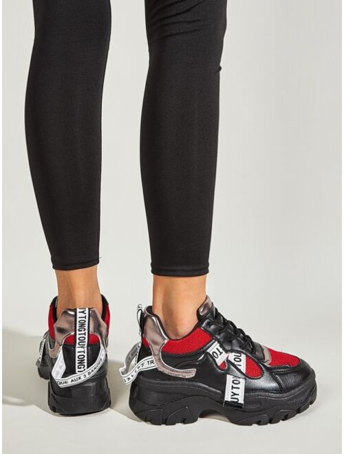 Shein Lace-up Front Chunky Sole Trainers