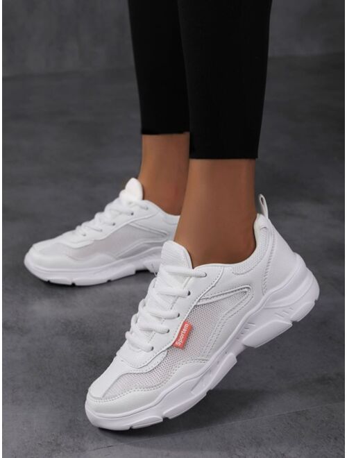 Shein Mesh Panel Lace-up Front Sneakers