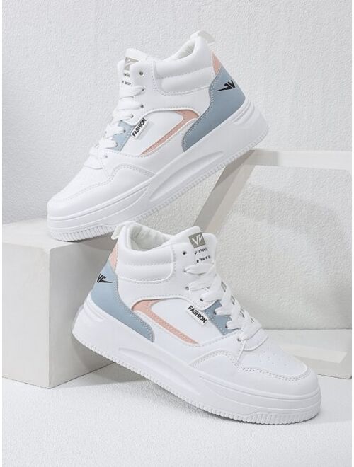Shein Colorblock Lace-up Front Skate Shoes
